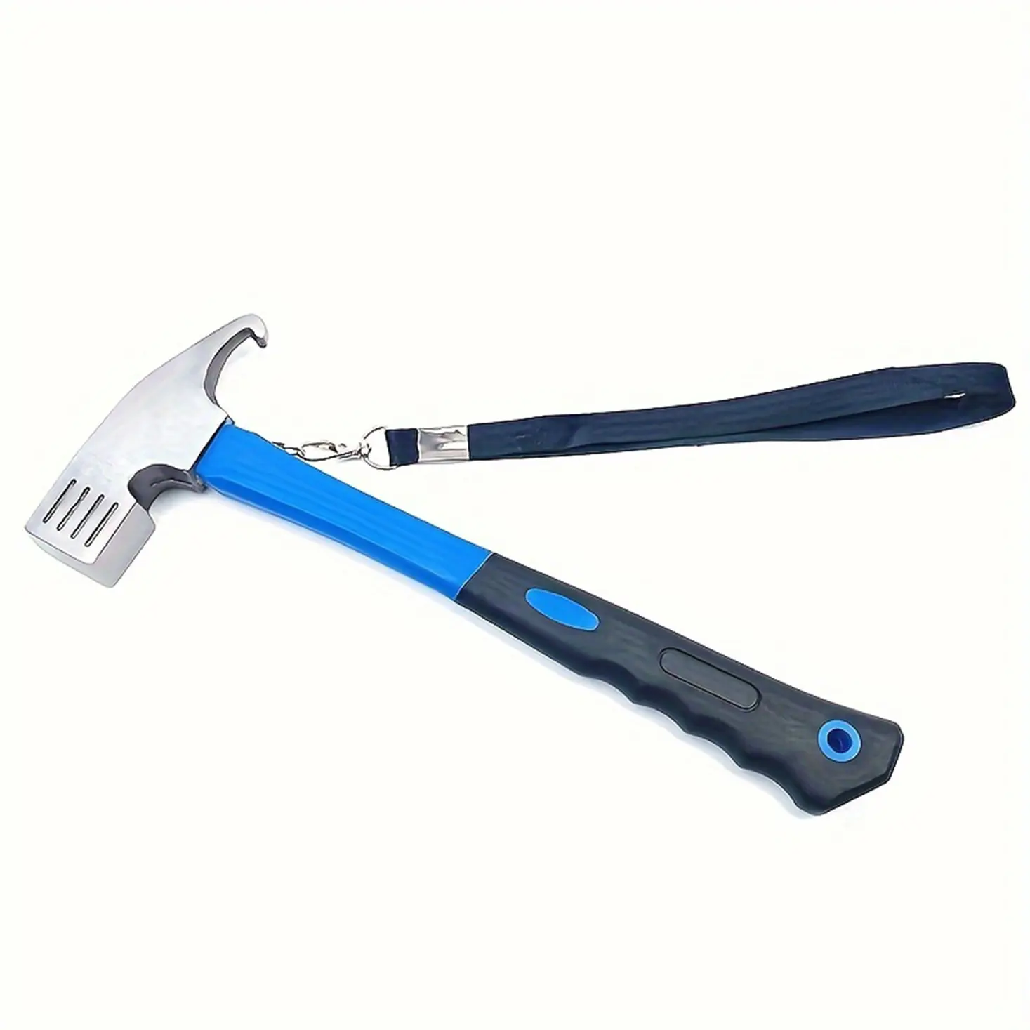 HUAPUDA Camping Hammer, 11.6" Heavy-Duty Carbon Steel Tent Mallet, Multifunctional Tool with Stake Puller and Non-Slip Rubber Grip