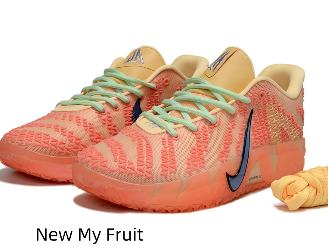 Warm Peach Textured Mesh Basketball Sneakers Full Embossed Grain Pattern Upper Dark Side Graphic Transparent Orange Thick Outsole Light Cushion Footwear For Ball Games & Daily Streetwear