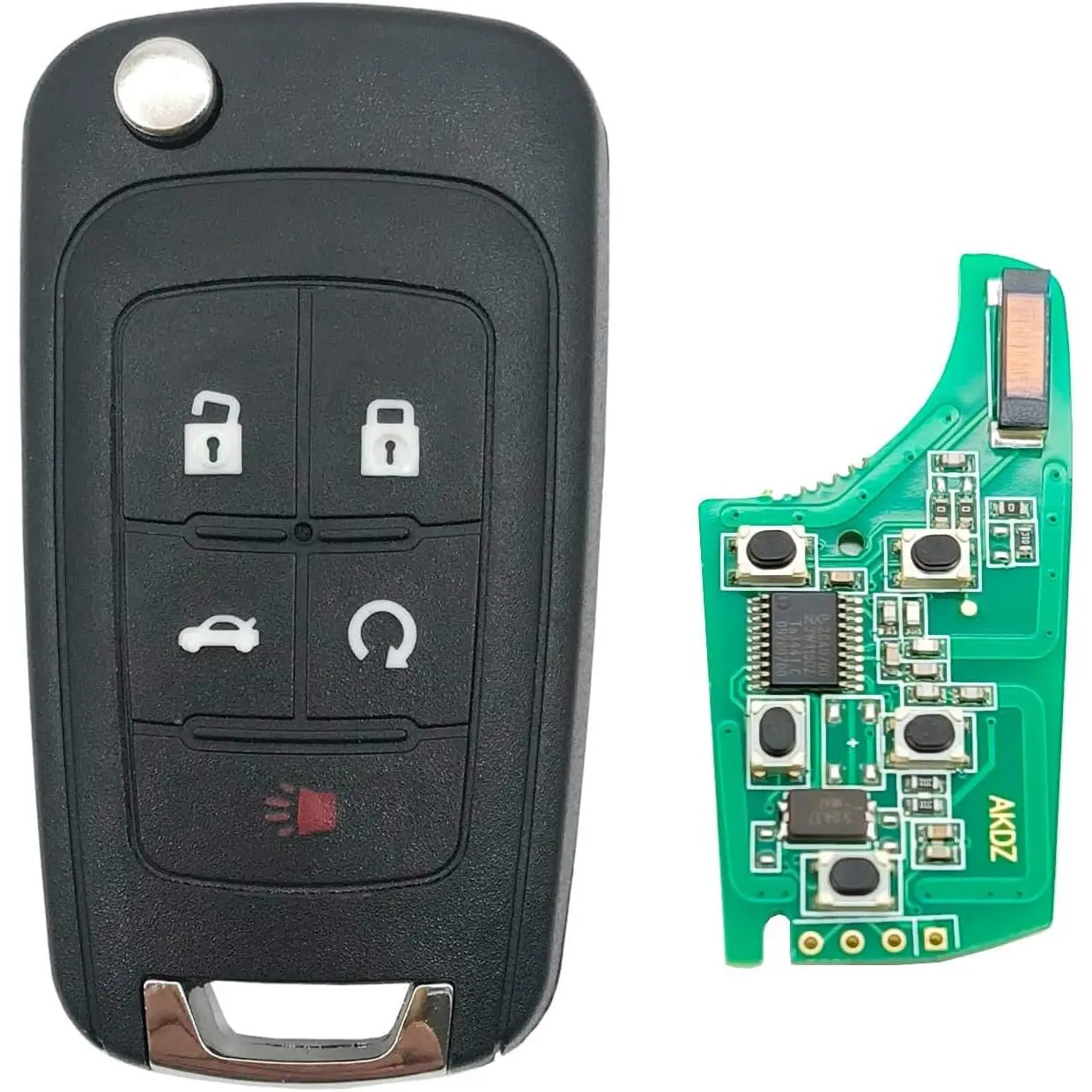 Flip Folding Replacement Key Fob fit for Chevy Cruze Malibu Camaro Equinox Sonic Impala GMC Terrain Buick Regal Lacrosse Keyless Entry Fob Key OHT01060512