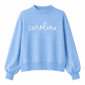 UNC Carolina Blue Embroidered Mock Neck Sweater
