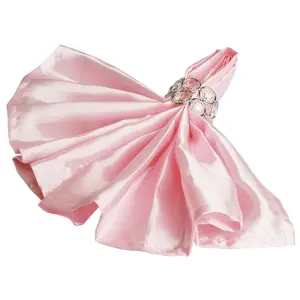 5 Pack Satin Napkins 20"x20" Blush - Soft Reusable Cloth Napkins