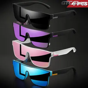 4 Pack Classic Colorful Square Sports Sunglasses for Men & Women, Polarized UV400 Anti-Glare One-Piece Lens Eyewear, Comfort Fit Lightweight Frame, Ideal for Cycling Hiking Daily Wear All Outdoor Activities outdoorfun