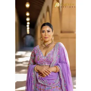 Lushkara Lavender Embroidered Lehenga Choli