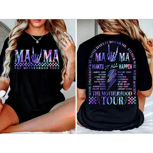 Short Sleeve  T-Shirt The Motherhood Tour Bundle Some Days I Rock It Some Days It Rocks Me Either Way Were Rockin Mama Lighting Bold Png Mom Png unisex sweatshirt