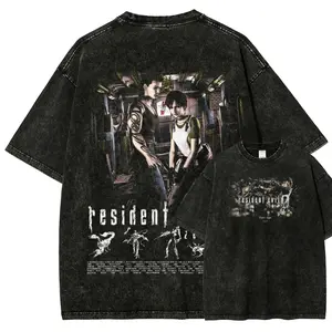 Resident Evil 2sides game Shirt, Vintage Y2K shirt Cotton T-Shirt, Hoodie Gift For Game Fan, Gildan Casual graphic tee, Crew neck for Man, for Woman,Trendy Shirt