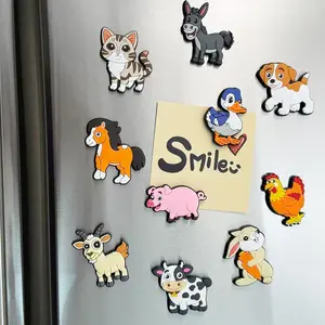 10 Piece Animal Magnet Set Farm Theme Refrigerator Magnets Home Kitchen Decor Collectible Unique Design Durable Resin Material Gift