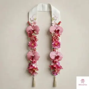 Handmade Orchid Floral Graduation Stole, Layered Ceremony Sash 2026