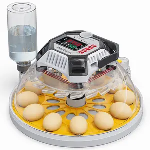 Egg Incubator with Automatic Egg Turning, Humidity Temperature Control, Smart Humidifier, 360° Observation View, LED Display, Auto Water Adding, Hatching Eggs, MS12 Handle