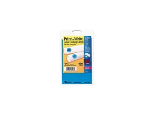 Avery 05496 Print or Write Removable Color-Coding Labels, 1-1/4in dia, Light Blue, 400/Pack