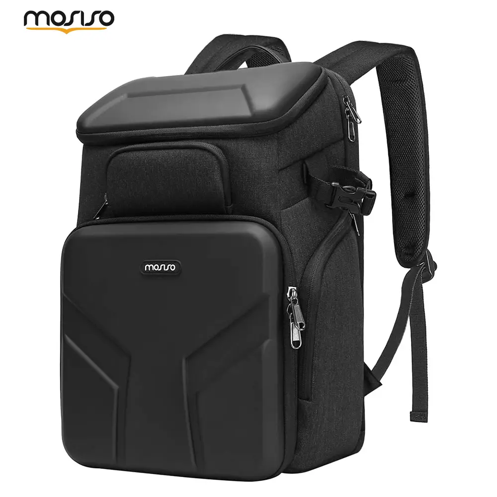 MOSISO 17.3in Waterproof Advanced Camera Backpack with Hard Shell Laptop Compartment, Tripod Holder, Rain Cover, Wireless Fill Light & Portable Photo Booth Protection – Space Gray, Camera Accessories for Travel, Compatible with Nikon Canon Sony, Camera Tr