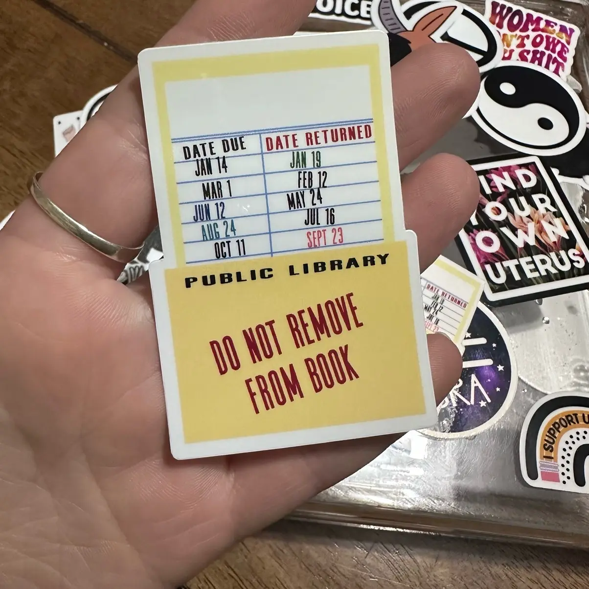 Library Checkout Card Sticker