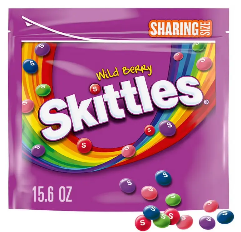 Skittles Wild Berry Chewy Candy Sharing Size 15.6 oz Bag with Berry Punch Strawberry Melon Berry Wild Cherry & Raspberry Flavors