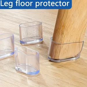 24 Pcs Chair Leg Floor Protectors, Rectangular Anti-Slip Cushions, Home Maintenance, Furniture Care, Noise Reduction, Outdoor Metal Furniture Sliders