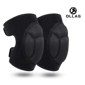 Ollas Adult Knee Pads for Gardening, Anti-Slip Collision Avoidance Kneepads with Thick EVA Foam, for House Cleaning, Construction Work, Volleyball, Football Dance Knee Sleeve, 1 Pair (Black)