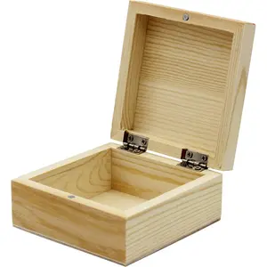 (R) Unfinished Mini  Craft Box with Hinged Lid and  Closure, 3.5 Inch -  for Arts, Crafts, and Personalized Gifts