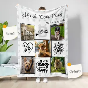 Personalized Dog Blanket with Name,Custom Photo Blanket for Dog,Custom Pet Photo Blanket,Personalized Dog Lover Gift,Gift for Pet Throw