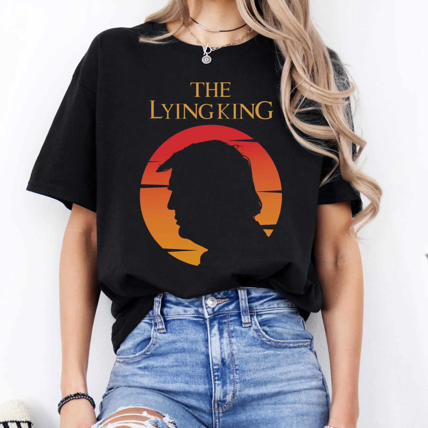 The Lying King T-shirt, Funny FDT Shirt, No Kings Protest Tee, Democracy Gift, Men Women Graphic Cotton Tops