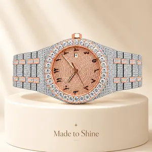 High quality iced out wrist watch automatic waterproof bling bling