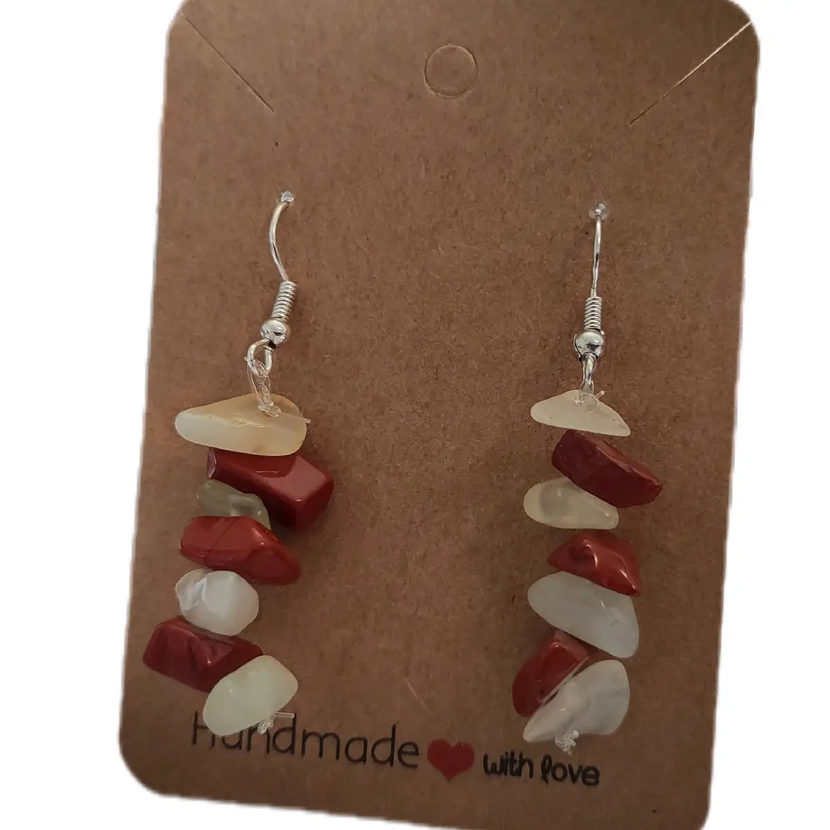 Red Jasper Citrine Natural Crystal Earrings