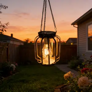 Solar Flame Lantern-Hanging Outdoor Waterproof, Solar Mode, for Garden or Yard Easter Decorations