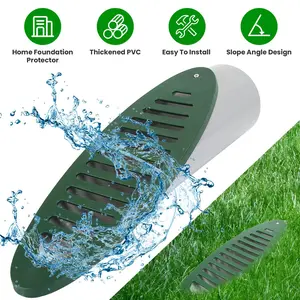 4Inch Green Angled Yard Drainage Pipe With Sloped Grate Yard Drain Emitter For Sump Pump Discharge Downspout Extensions Inlet Outlet Yard Drain Compatible With 4' Connections