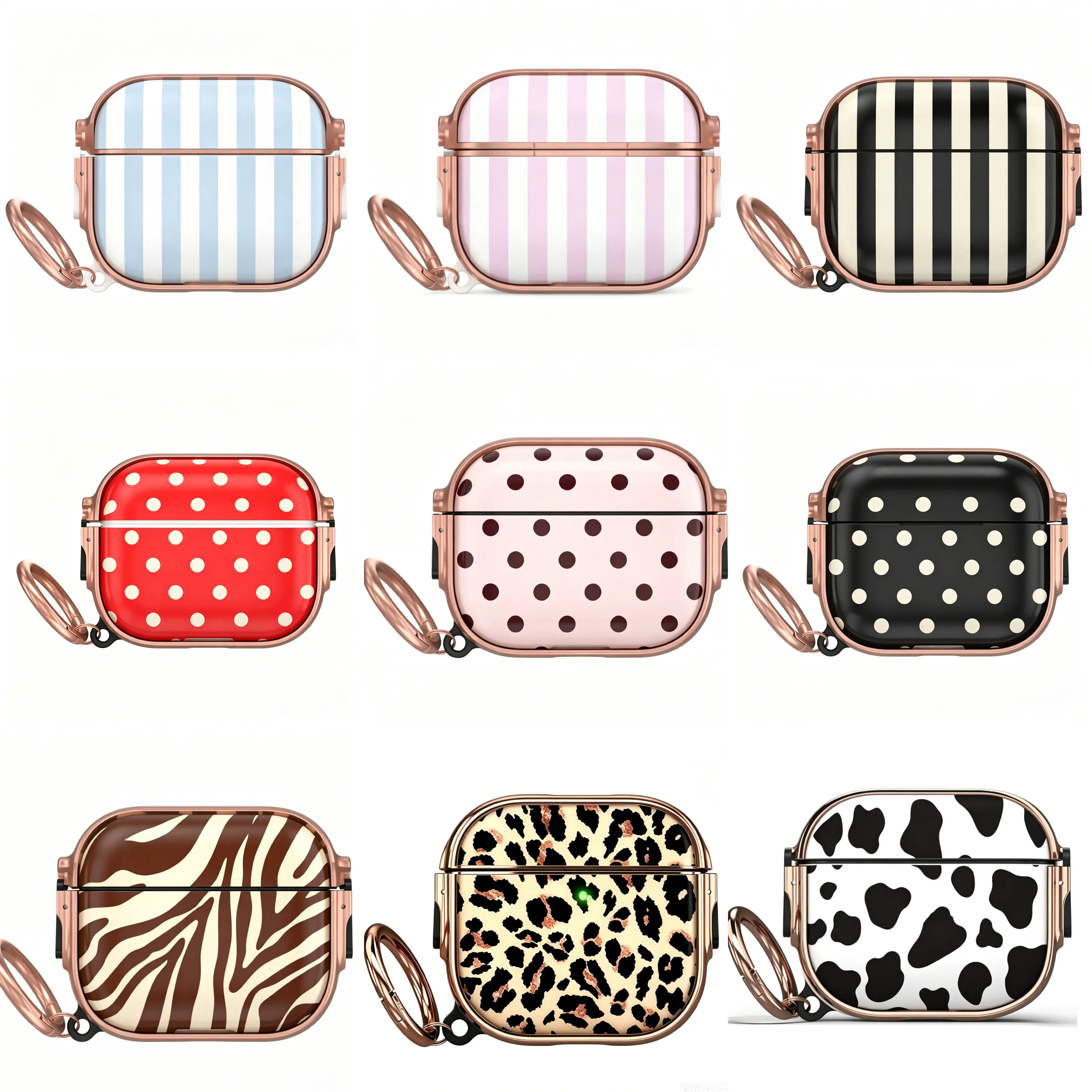 Obsessed with these pastel Airpods covers! Super cute keychain designShockproof Airpods Cover with Cute Keychain | 9 Prints AvailableEarphone Protective Cover for Apple AirPods Pro 3/4 Cases
