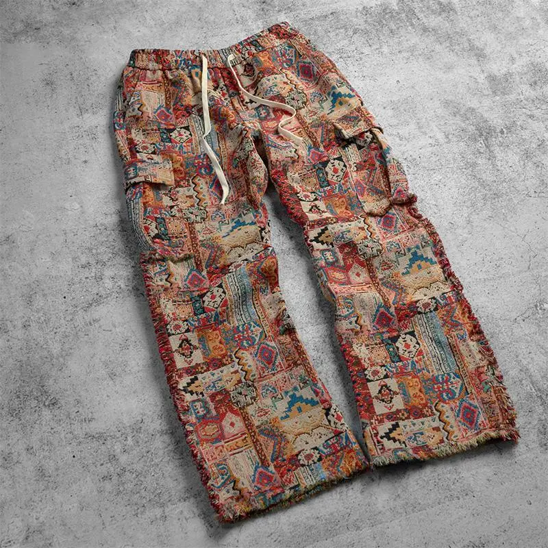 Men's Classic Retro Casual Pants - Menswear, 4-Season Fashion, Multi-Pocket, Straight Leg, Drawstring Elastic Waist, Casual Fit Bottoms