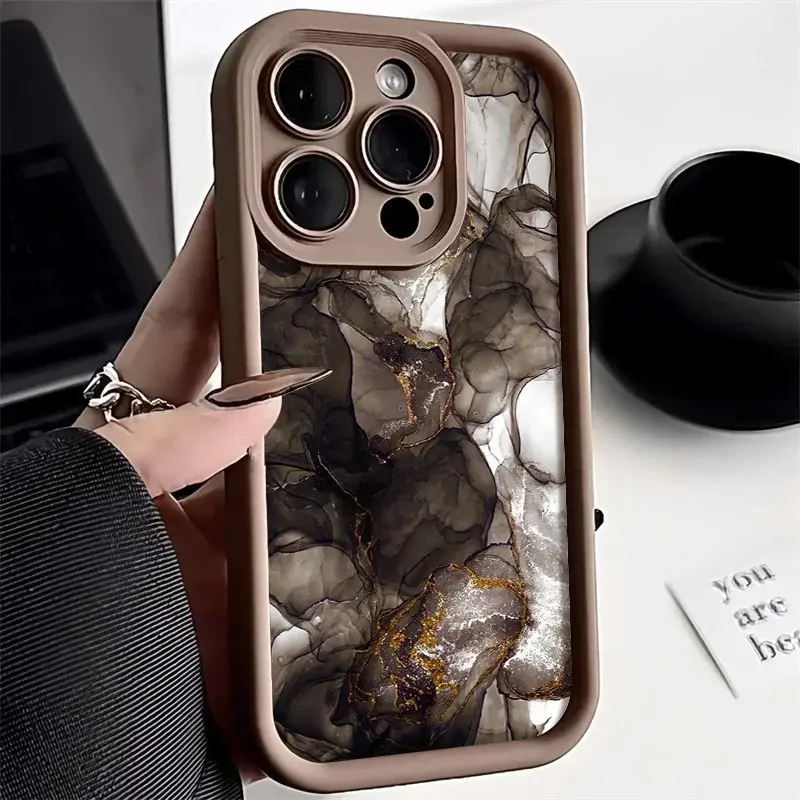 Soft Candy Color Marble Phone Case - Protective Casing for iPhone 7,8 Plus,SE 2020,XR,XS,11,12,13,14,15,16,16e,17 Pro Max - Mobile Phone Accessories
