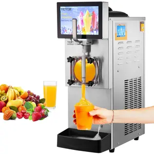 VEVOR Commercial Slushy Machine,  8L / 2.1 Gal Single Bowl, Cool and Freeze Modes, 1050W Stainless Steel Margarita Smoothie Frozen Drink Maker, Slushie Machine for Party Cafes Restaurants Bars Home