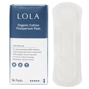 LOLA Organic Postpartum Pads - 16ct - Ultra Comfort and Leak-Guard Protection