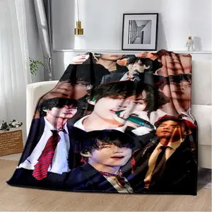 New Kpop Kim Tae Hyung V Min Yoon Gi,SUGA,Agust D Blanket Home Office Travel Birthday Anniversary Holiday Christmas Halloween