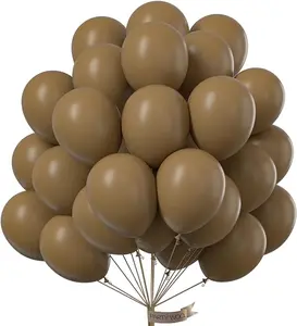 PartyWoo Brown Balloons 100pcs 12 Inch Boho Neutral Coffee Tan Fall Latex Helium Balloons for Wedding Baby Shower Gender Reveal Graduation Safari Woodland Birthday Fall Party Decorations Brown-F09