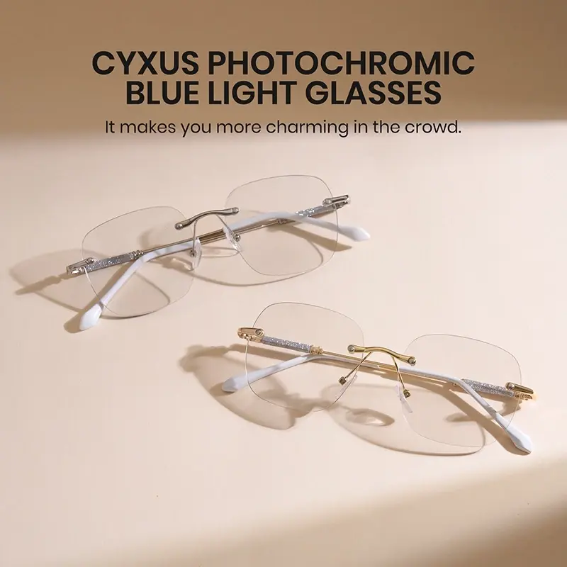 Styligh High-tech Blue Light Glasses - Advanced 99% Blue Light Blocking Computer Glasses - Anti Eye Fatigue And UV Glare Protection，Frameless Blue Light Blocking Glasses, Eye Comfort, Anti Glare UV Protection, Lightweight Fashion Eyewear