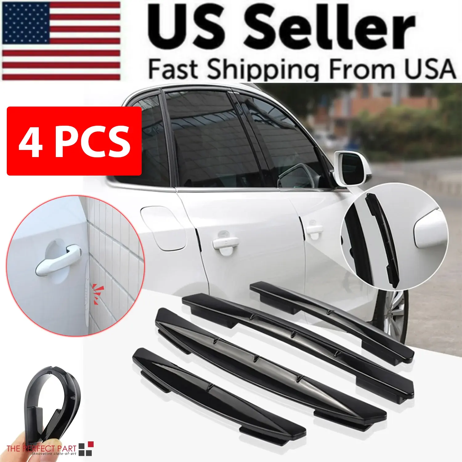 4 Pcs Car Door Edge Scratch Protector, Anti-Collision Guard Strip Cover, Automotive Exterior Sticker Accessories