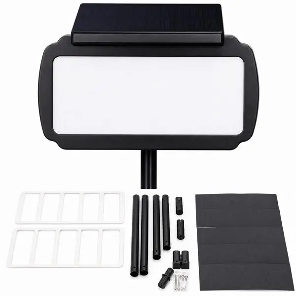 Horizontal Solar House Number Sign Light, solar-powered lighting, horizontal address plaque and customizable letters