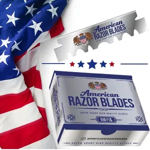 American Razor Blades Single Edge Pre cut snapped Half Razor Blades for barbers - 100 Count Pack
