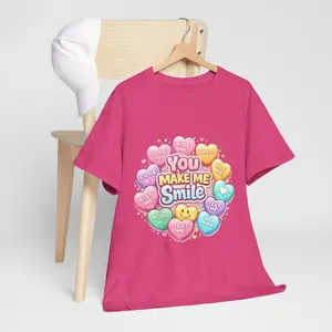 You Make Me Smile candy hearts T-Shirt heart graphic