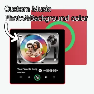 New 4.0 Upgrade Photo Colorful Album Fridge Magnet with Frame Personalized Music Fridge Magnet Can Plays Song Home Decor Gift for Lover