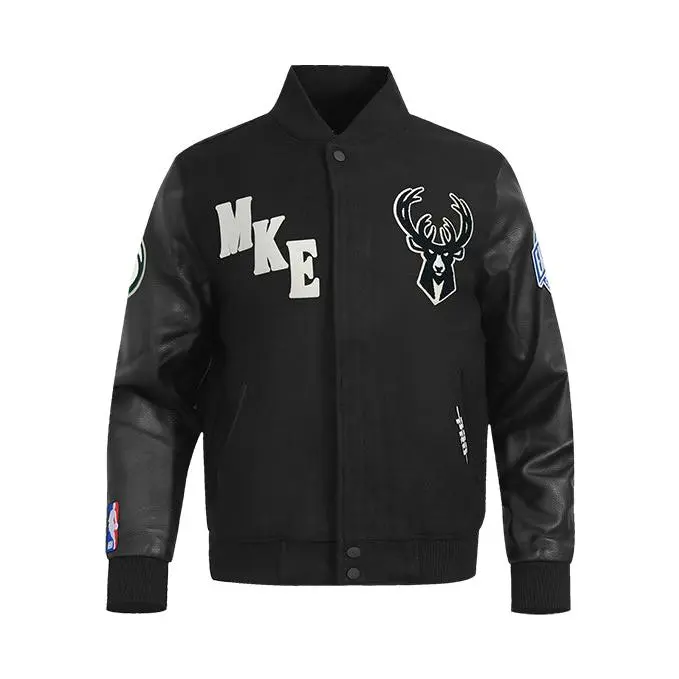 Pro Standard First Time Milwaukee Bucks Varsity Wool Jacket