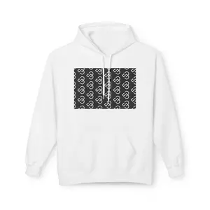 Black Sheep Graphic Hoodie — Bold Diagonal Text & Logo Pattern