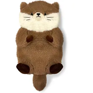 Otter Microwave Heating Pad,Removable Weighted Heated Stuffed Animal,15"*8"Adorable Soft Short Plush Heat Pack for Relief