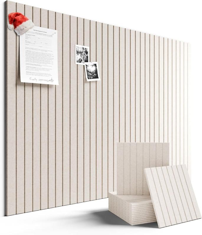 2026 Vision Board Large Felt Bulletin Board 48" X 36" Cork Board Alternative-12 Pack with 70 Safe Removable Adhesive Tabs, Cork Boards for Walls Cork Board for Home Office Classroom Pin Board (Oatmeal)