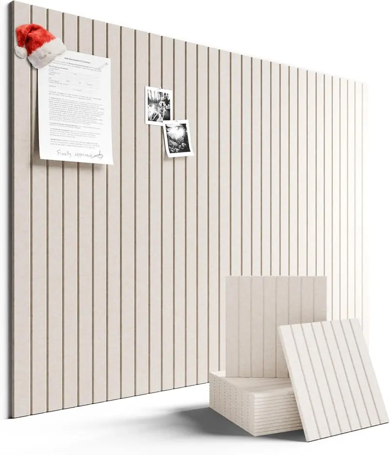 2026 Vision Board Large Felt Bulletin Board 48" X 36" Cork Board Alternative-12 Pack with 70 Safe Removable Adhesive Tabs, Cork Boards for Walls Cork Board for Home Office Classroom Pin Board (Oatmeal)