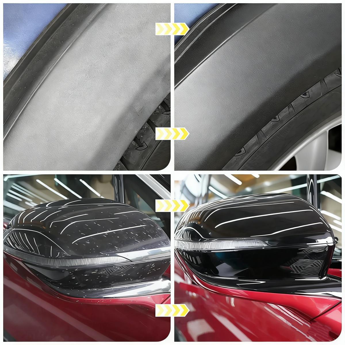 QIFOR Plastic, Trim & Tire Dressing – Restores Faded Plastics, Revives Rubber & Vinyl. User-Friendly Plastic Restorer Auto Detailing Supplies