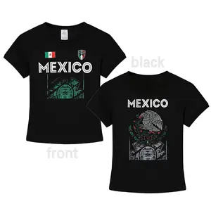 Short-Sleeve Mexico National Team Aztec Black T-Shirt, FMF Eagle Jersey 2026, Menswear Top Wome Tshirt Streetwear Tropical