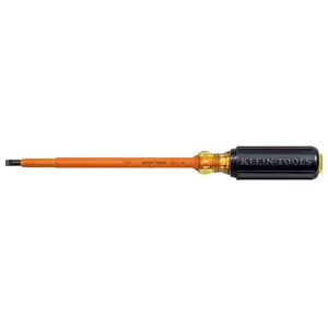 Klein Tools 605-7-INS Insulated 1/4-Inch Cabinet Tip Screwdriver, 7-Inch