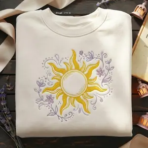 Embroidered Princess Sunshine Doodle Sweatshirt, Sunshine Crewneck, Magic Kingdom