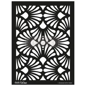 Redesign Stencil - CECE Modern Deco 18x25.5 - sheet size 18"x25.5", design size 15.4"x21.4"