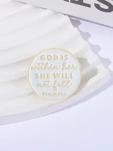 Gold Edge Faith Pin, Inspirational God Design, Perfect for Tie and Backpack Accessories, Punk Style Gift, All Seasons Casual Wear