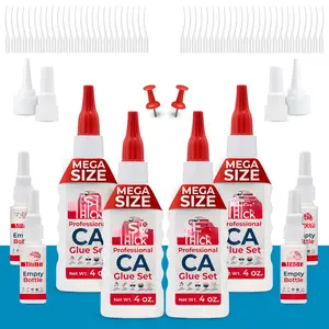 16 oz. Thick CA Glue for Woodworking,  Super Glue Kit for  Turning with Extra Bottles, Anti Clog Caps, Microtips, Thick Viscosity Cyanoacrylate for Plastic, DIY, Craft, Hobby, etc